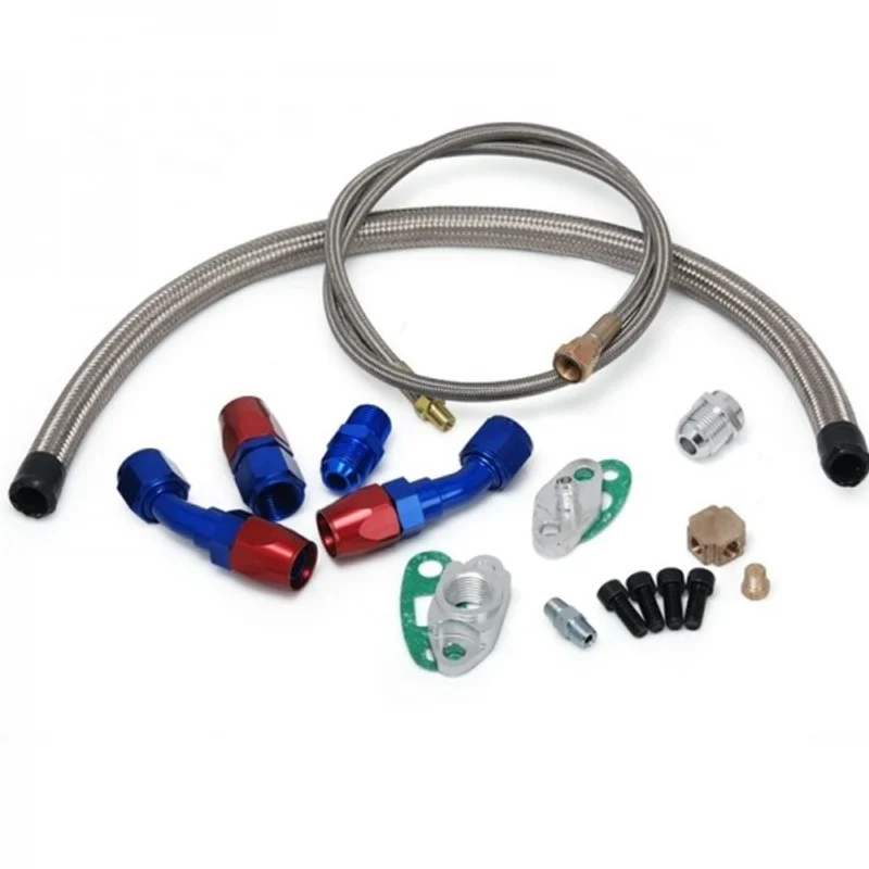 T3 T4 T3/T4 T70 T66 TO4E Turbo Oil Fitting and Hoses Set