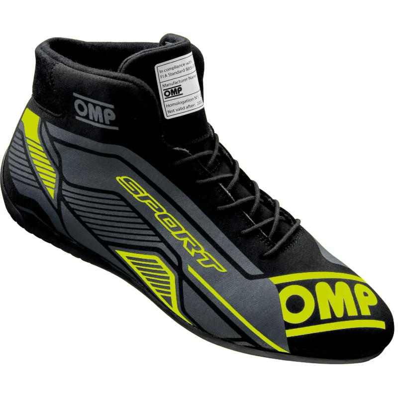 OMP Sport Racing Shoes (Black/Yellow)